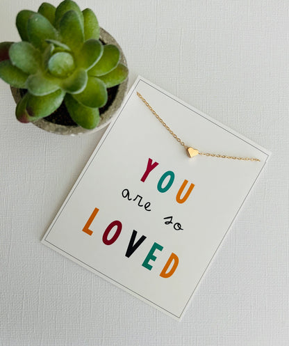 You Are Loved Heart Necklace & Stationery (Silver)