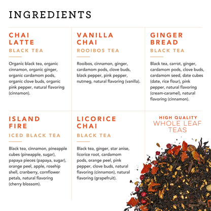 Chai Loose Leaf Tea Sampler - 5-Flavor Assortment